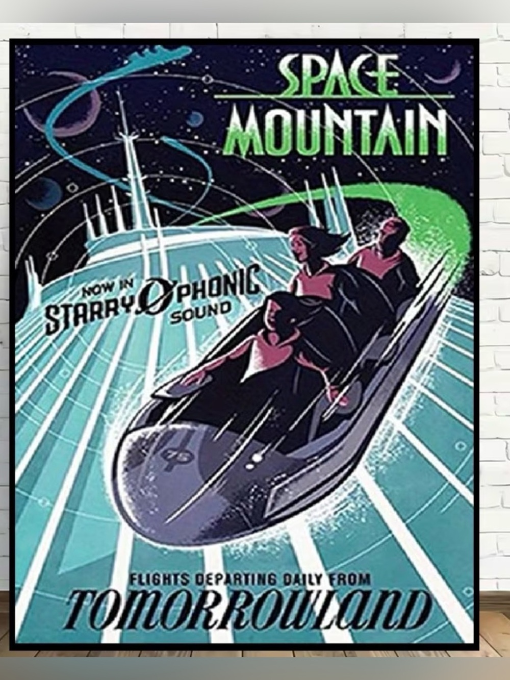 NWOT-Space Mountain Tomorrowland 12”x16” Framed Poster